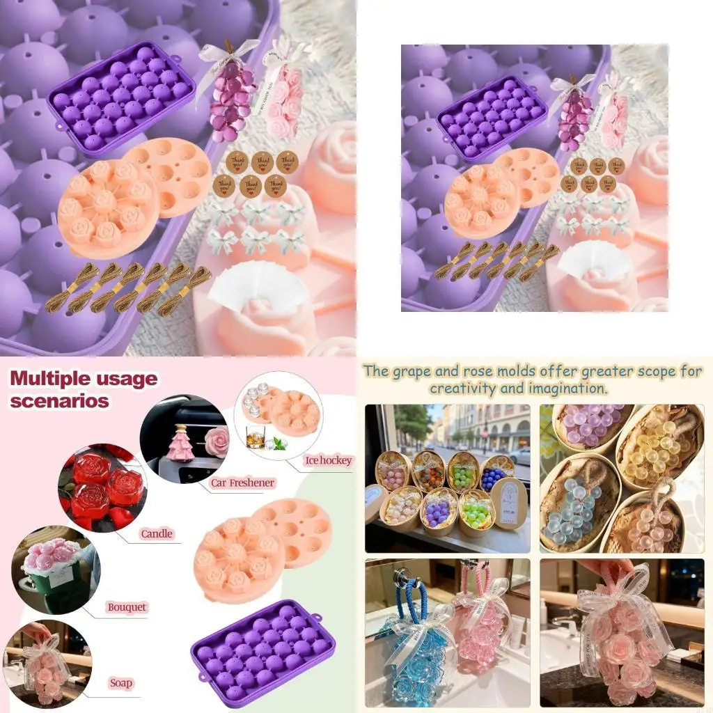 

26Pcs Soap Crafting Set Includes Silicone Molds Gift Bag For Handmade Soap 37JD