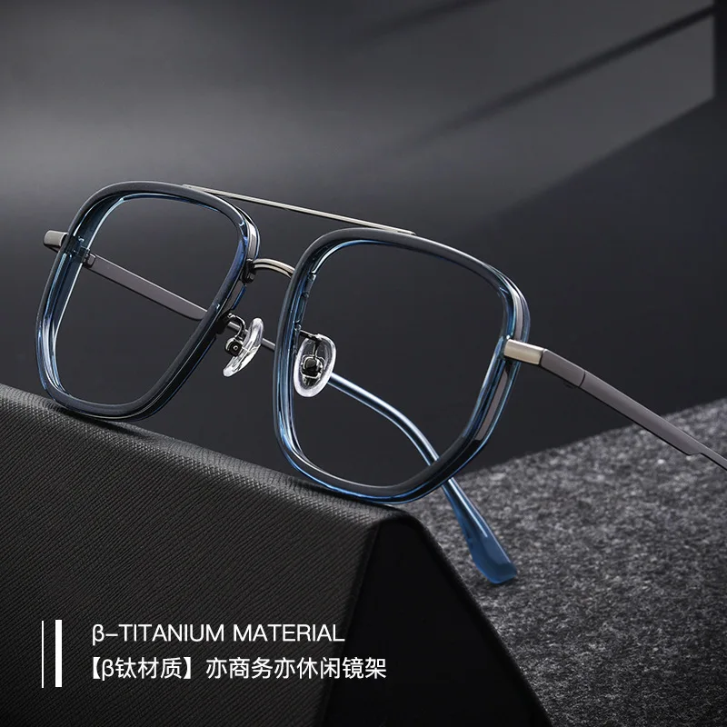 

TR90 Casual Big Face Full Rim Frame Ultra Light Titanium Frame Polygonal Glasses Frame