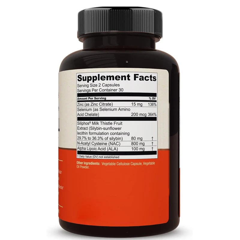 تنظيف الكبد، الانتعاش، ودعم التمثيل الغذائي -60 كبسولة تحتوي على مستخلص شوك الحليب، وN-acetylcysteine، والزنك، والسيلينيوم #2