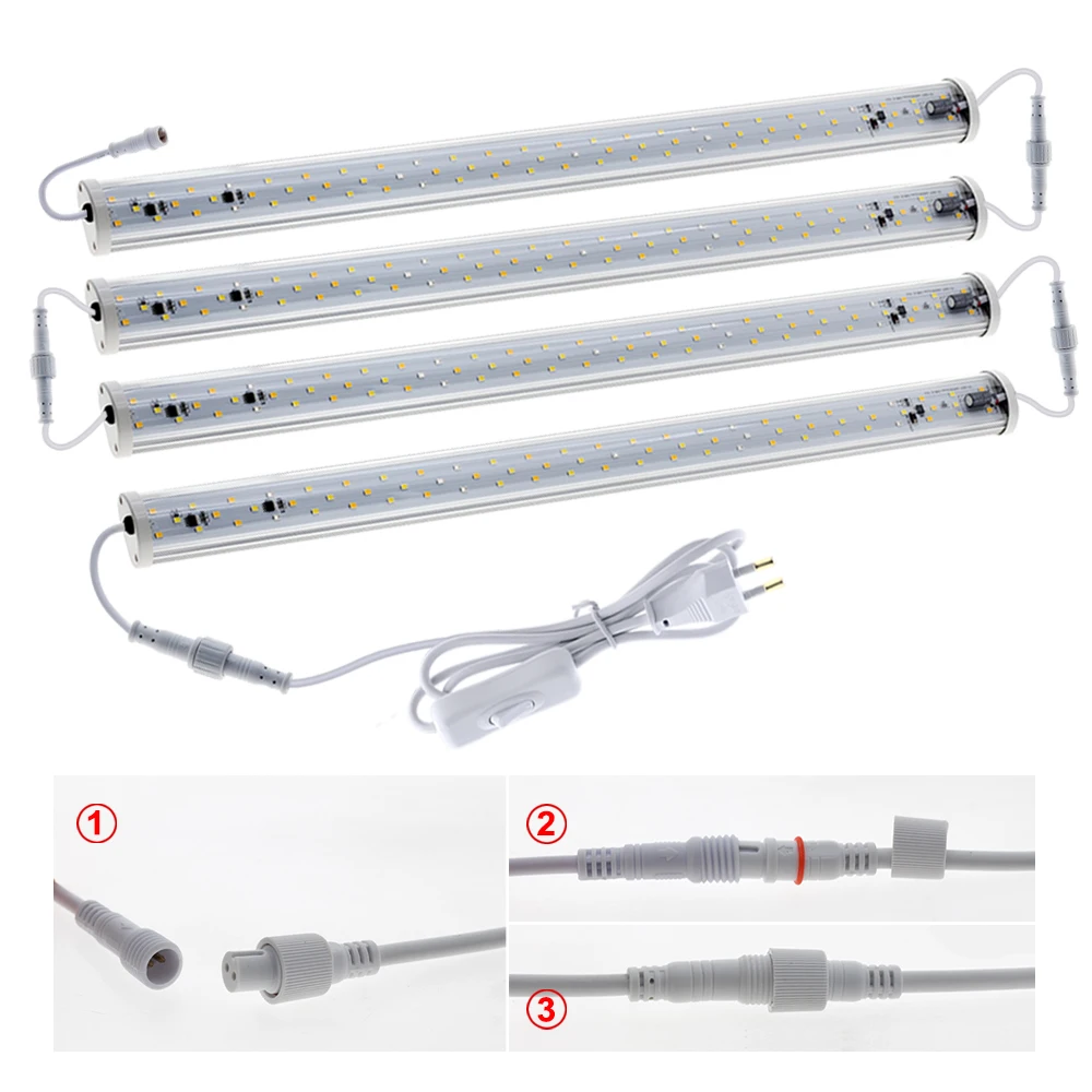 1-6pcs Full Spectrum LED Grow Light Tube 220V IP65 Waterproof Plant Bar Lamp Phytolamp for Seedlings Flowers Greenhouse Tent