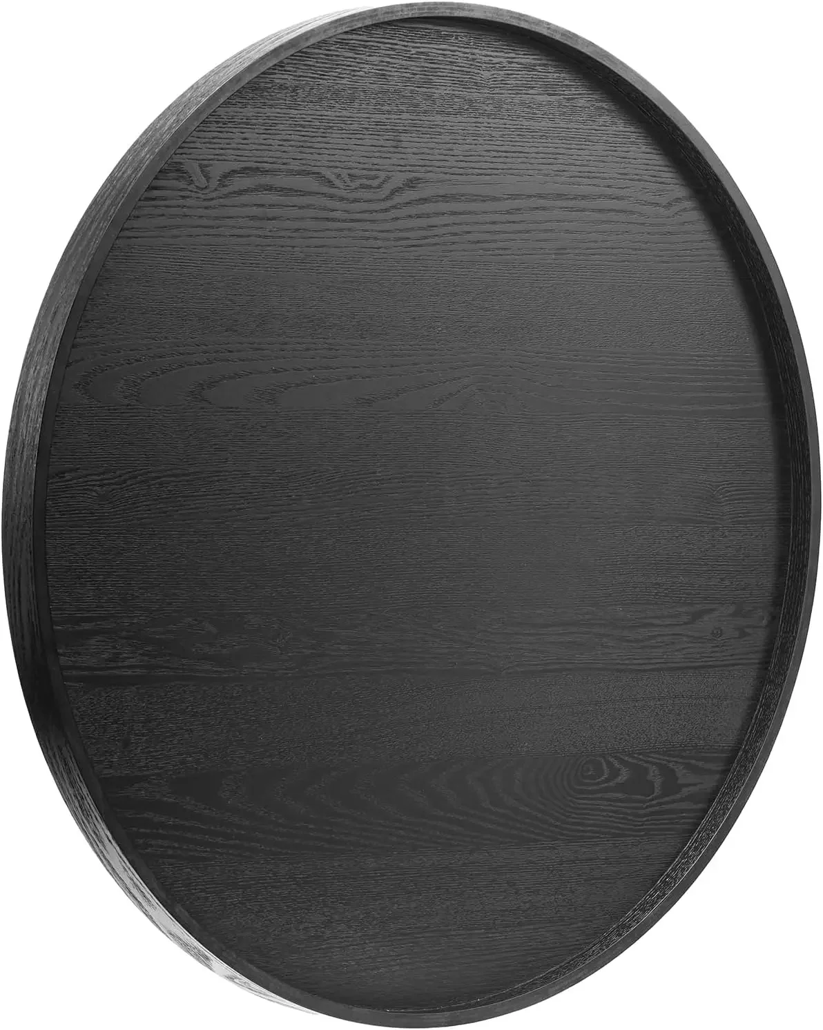 28 inch Round Solid Wood Serving Tray Extra Large Tea Coffee Snack Food Meals Serving Plate Non-Slip Kitchen Party Bar Server