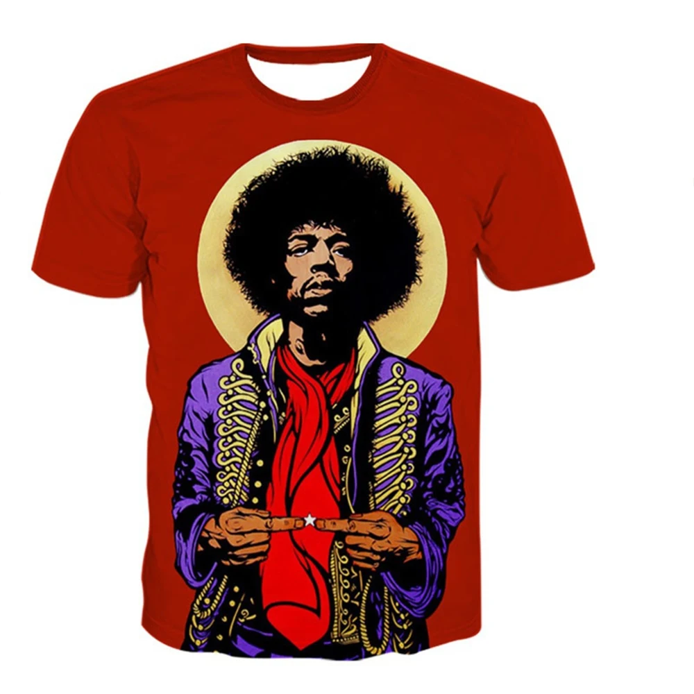 Trendy Rock Singer 3D Printed T-Shirt Adult Casual Punk T-Shirt King Electric Guitar Hip Hop Funny Unisex Short Sleeved Kids
