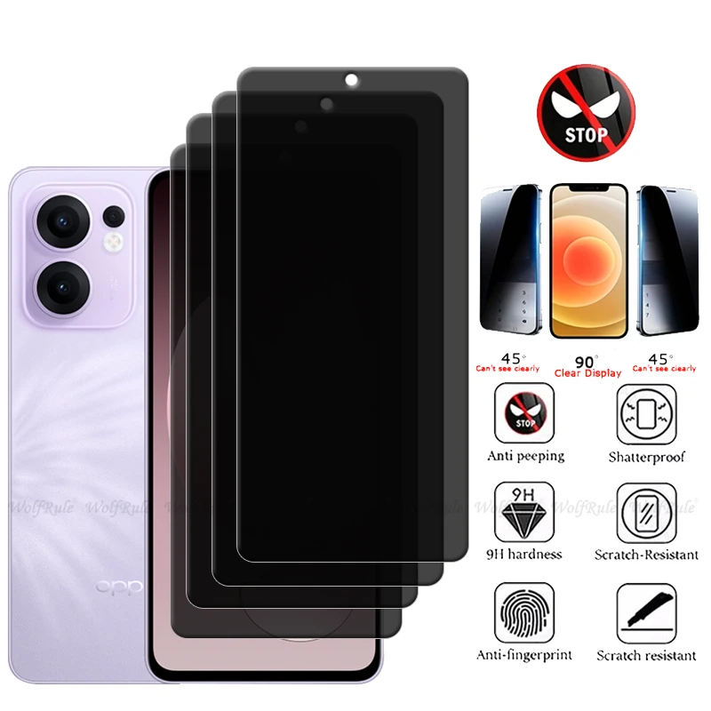 

1/2/3/4Pcs For OPPO Reno 13F Glass OPPO Reno 13F Tempered Glass Protective 9H HD Glue Privacy Anti-Spy Screen Protector Reno 13F