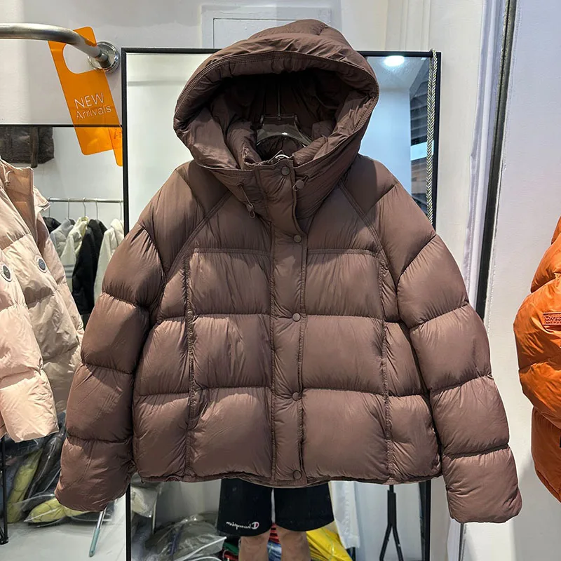 Paofu Freizeit-Damen-Daunenjacke, 2025, Winter, neuer koreanischer Stil, kurze Kapuze, lose Brotjacke, dick, warm, Damen-Daunenjacke H528