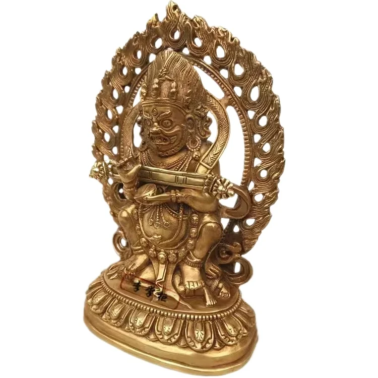 Tibetan Tantric Buddha Statue Brass Two Armed Mahagala Buddha Statue Crafts