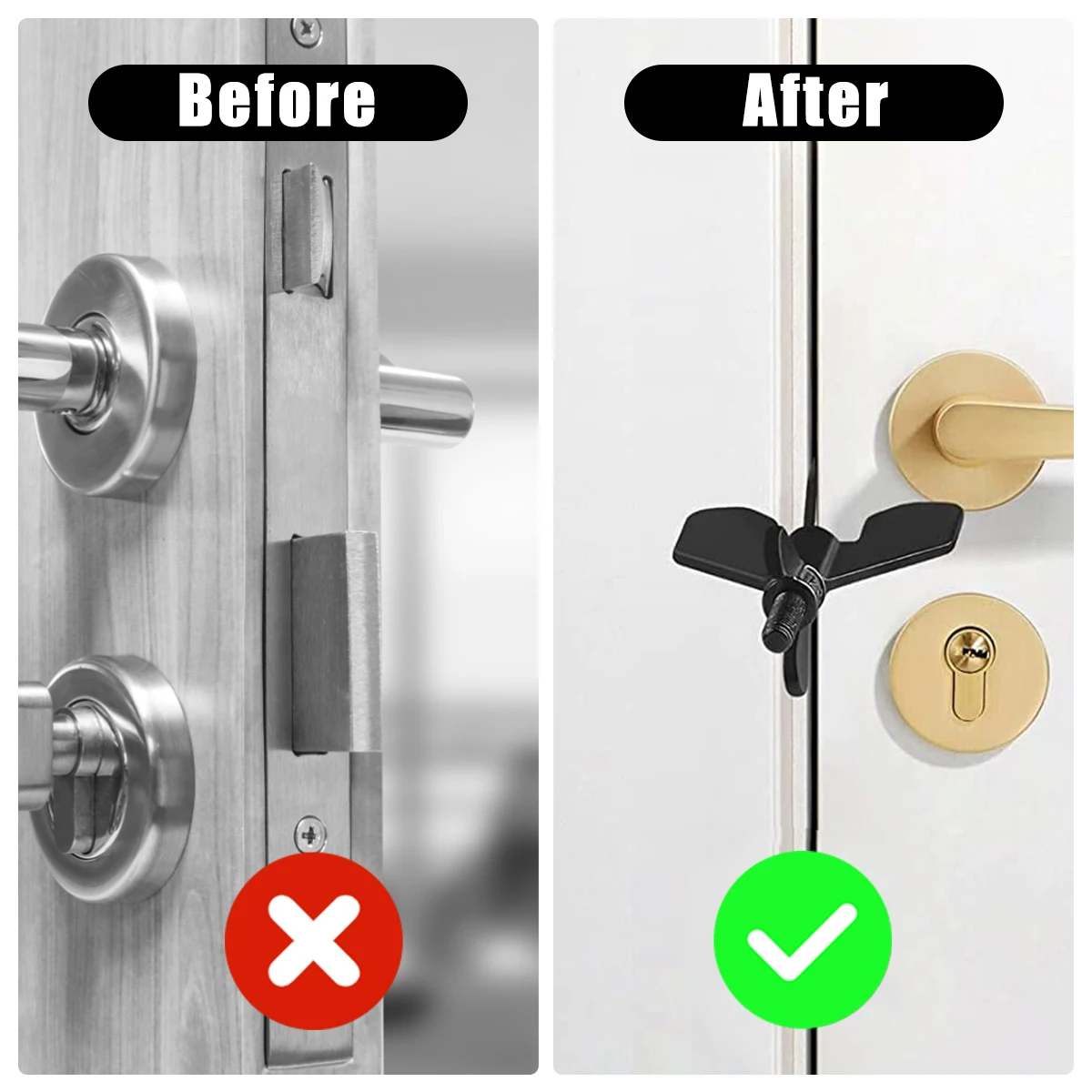 Door Lock Stainless Steel Privacy Extra Security Lock Anti Theft Travel Safety Lock Inside Door Locker for Homes Apartment Hotel