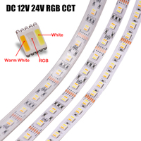 5M RGBCCT LED Strip 12V 24V Waterproof Flexible LED Tape 30LEDs/m 60LEDs/m RGB WW CW Color Temperature Adjustable 6Pin Ribbon