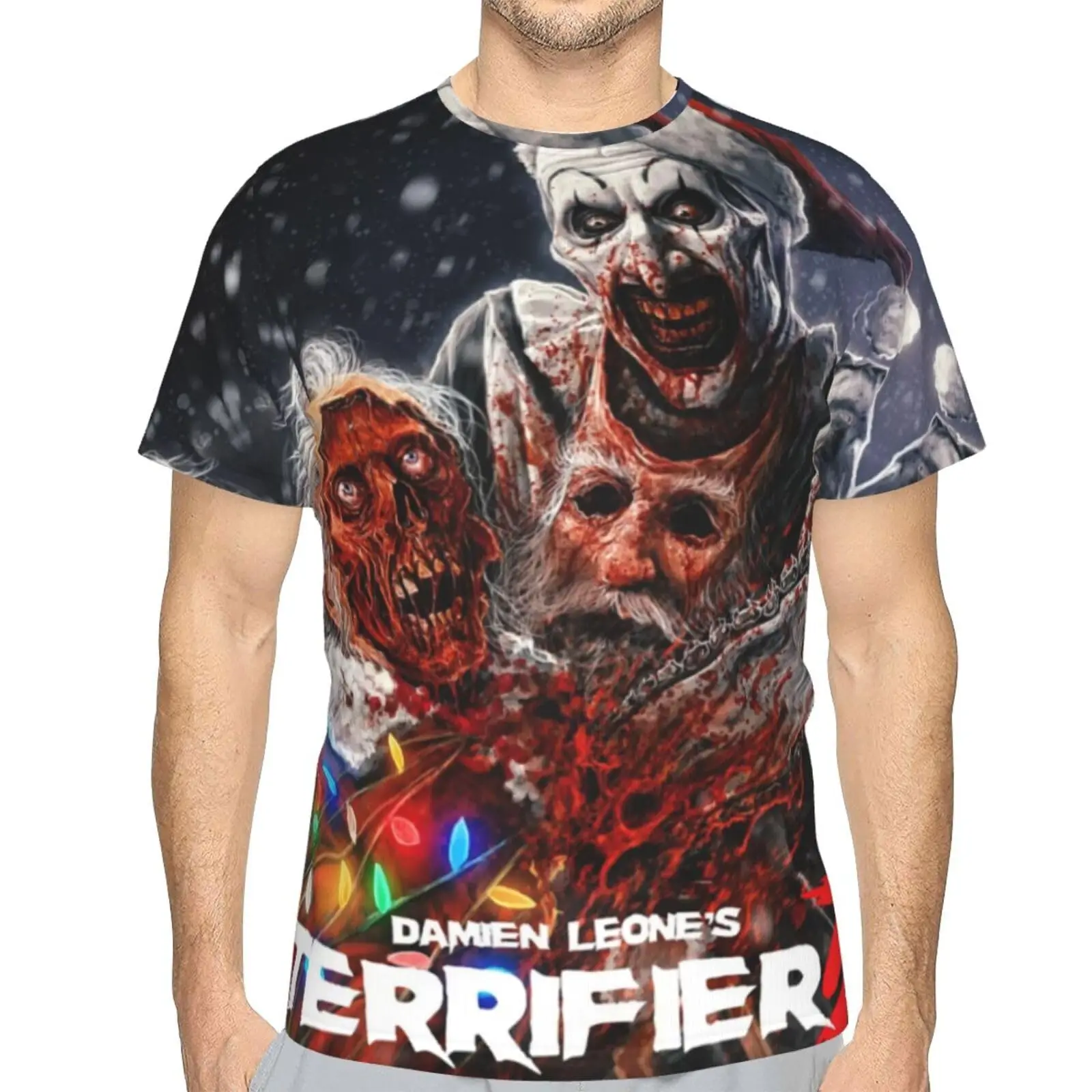 Terrifier 3 Christmas 3D Print T-Shirts Horror Movie Men Women Short Sleeve T Shirt Oversized Tees Harajuku Y2k Top Kid Clothing