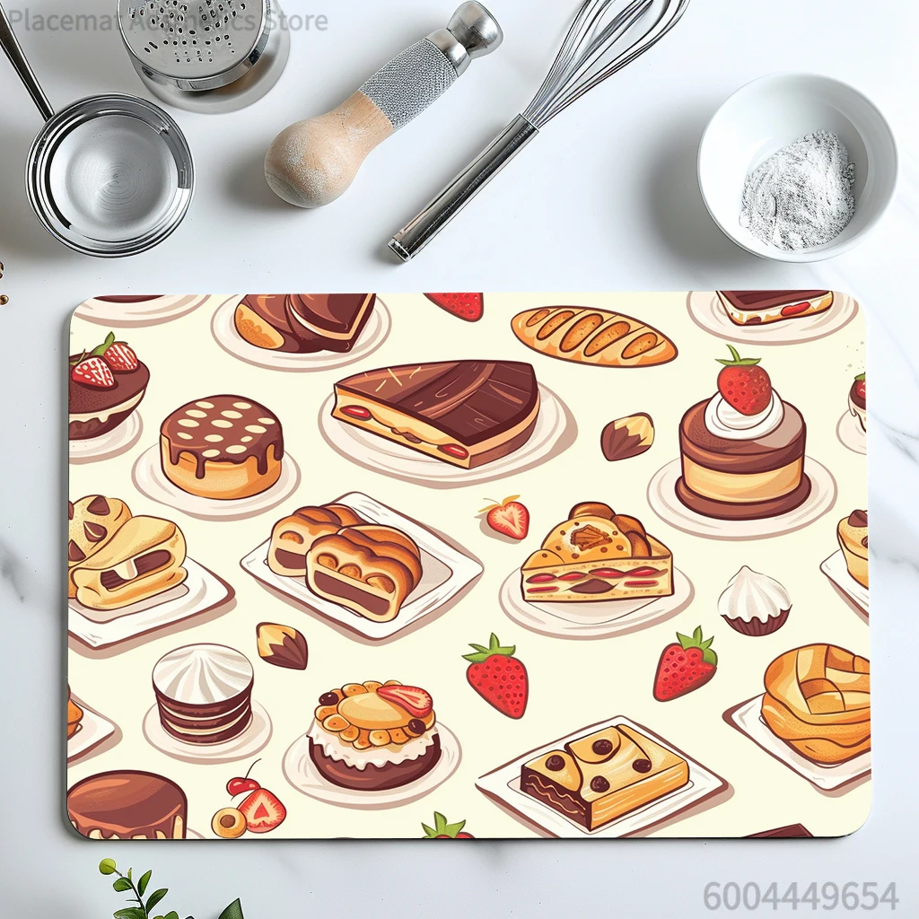 Absorbent Coffee Mat Dish Draining Mat Strawberry Plate Kitchen Drying Mat Quick Dry Bathroom Drain Pad Kitchen Faucet Placemat