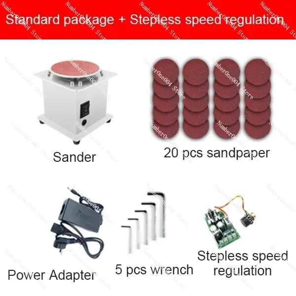 Mini Bench Disc Sander Electric Edge Sharpener Sanding Polishing Grinding Machine Grinder 7 Variable Speed 20 Sanding Discs