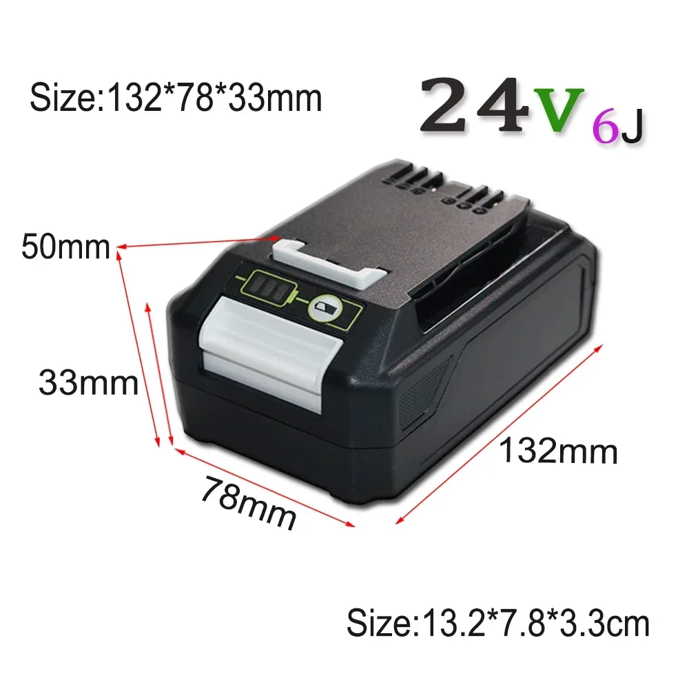 18650 24V Applicable GreenWorks  6J Power Tools  3000/4000/6000mAh Lithium Battery，Compatible With 20352 22232 Battery Tools