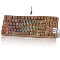 Womier F87 Walnut Wood Theme Mechanical Keyboard Hot Swap Wired Gasket Gamer Keyboard RGB Backlit Gaming Keyboard for Win Mac