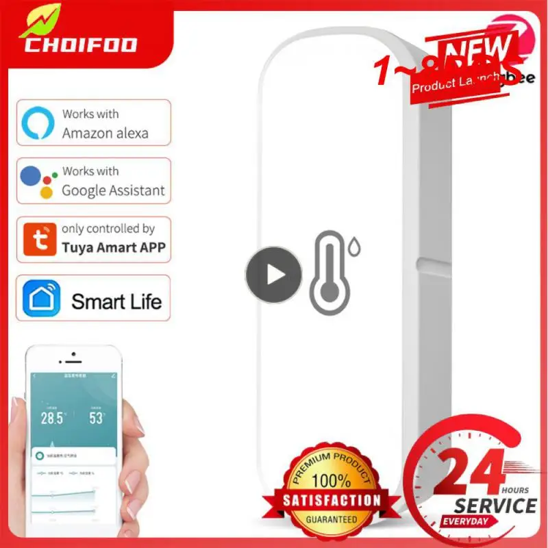 

Датчик температуры и влажности Tuya ZigBee/Wi-Fi, домашний подключенный термометр, совместимый с Smart Life Alexa Assistant, 1 ~ 8 шт.