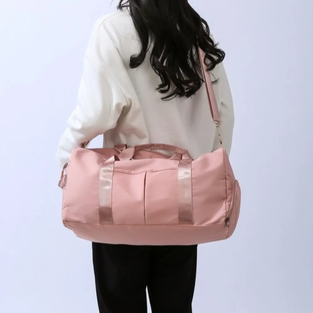 Oxford Travel Luggage Bag Multi-functional Short Distance Large Capacity Handbag with Shoe Compartment Solid Color