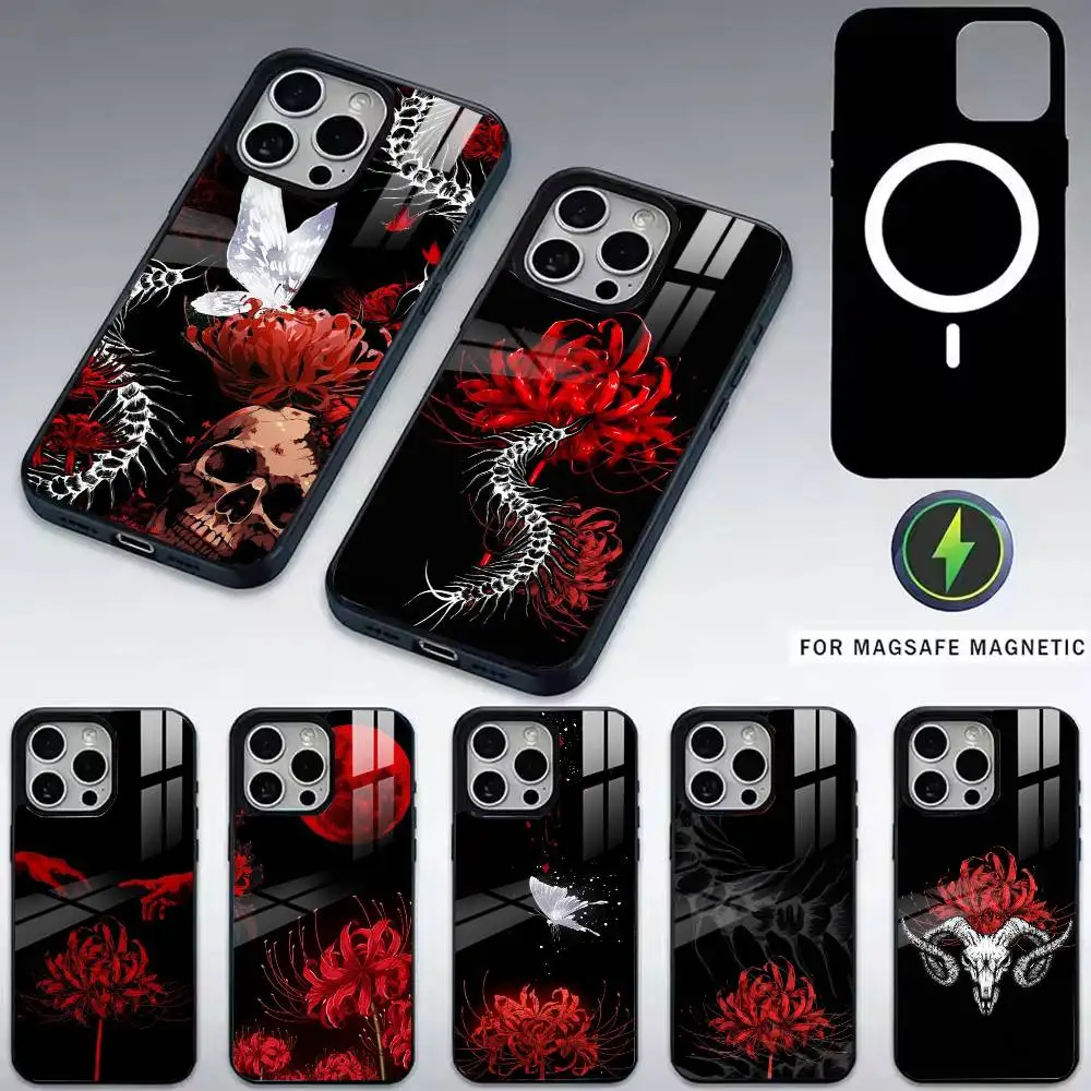 

Ghoul R-Red Spider Lily Tokyo-o Phone Case For iPhone17,16,15,14,13,12,11 Plus,Pro Magnetic with Magsafe Wireless Charging