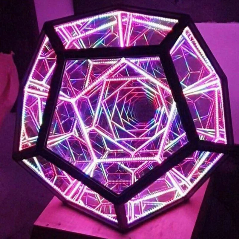 Dodecaedron Color Art Light, Fantasy Geometry Space LED Art Lamp, USB Charging Christmas Gifts Decorations-A79M