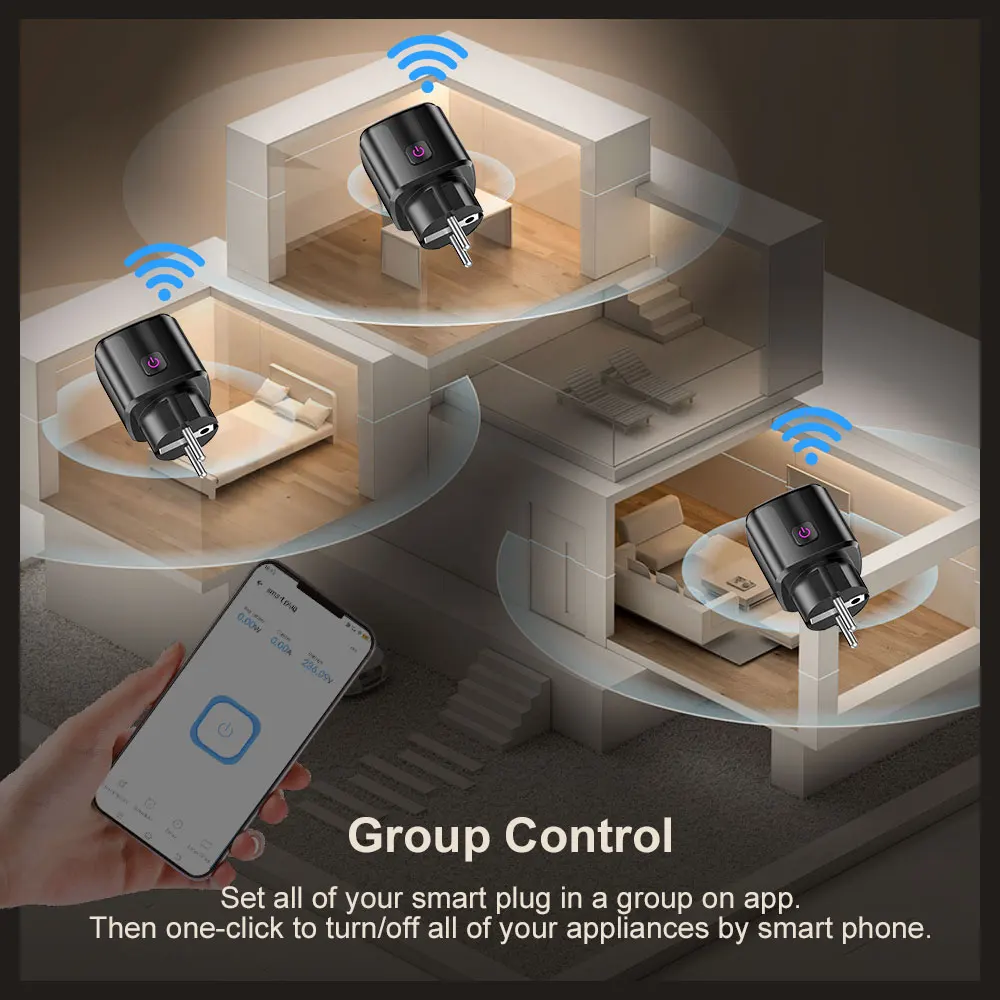 eWelink Zigbee Smart Plug 16A/20A Presa UE con monitor di alimentazione Controllo vocale compatibile con Google Assistant Alexa