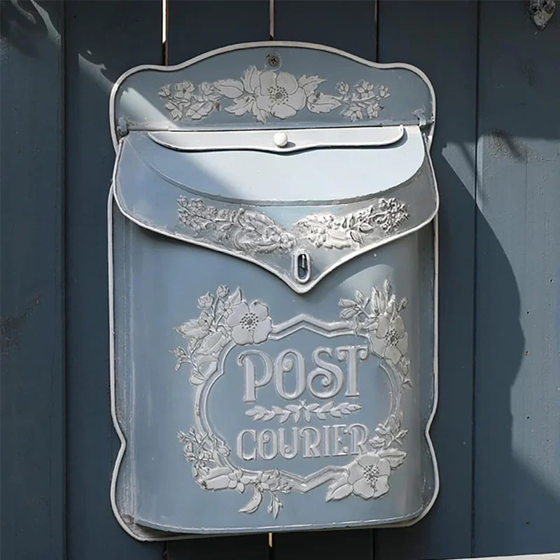 

Настенный почтовый ящик для дома, винтажный металлический дверной почтовый ящик, античный стиль, ностальгический шарм, домашний декор, сад, винтажный