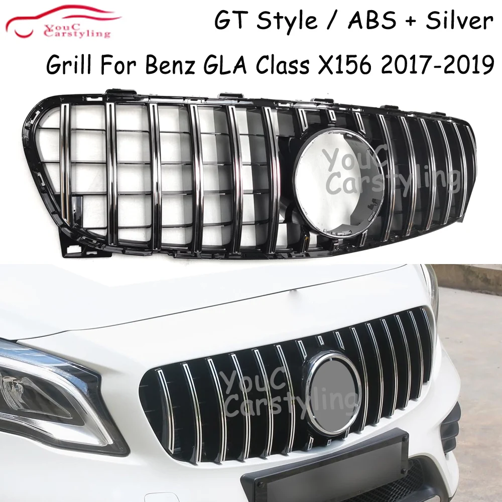 

Решетка радиатора X156 GT GTR для Mercedes GLA Class X156 GLA200 GLA220 GLA250 2017 2018 2019, передний бампер, решетка капота
