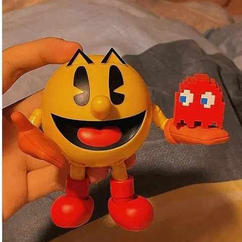 새로운 뜨거운 원본 재고 있음 Banda Shf Pac Man 그림 모델 장난감 슈퍼 귀여운 Pvc 클래식 게임 캐릭터 액션 피규어 애니메이션 선물