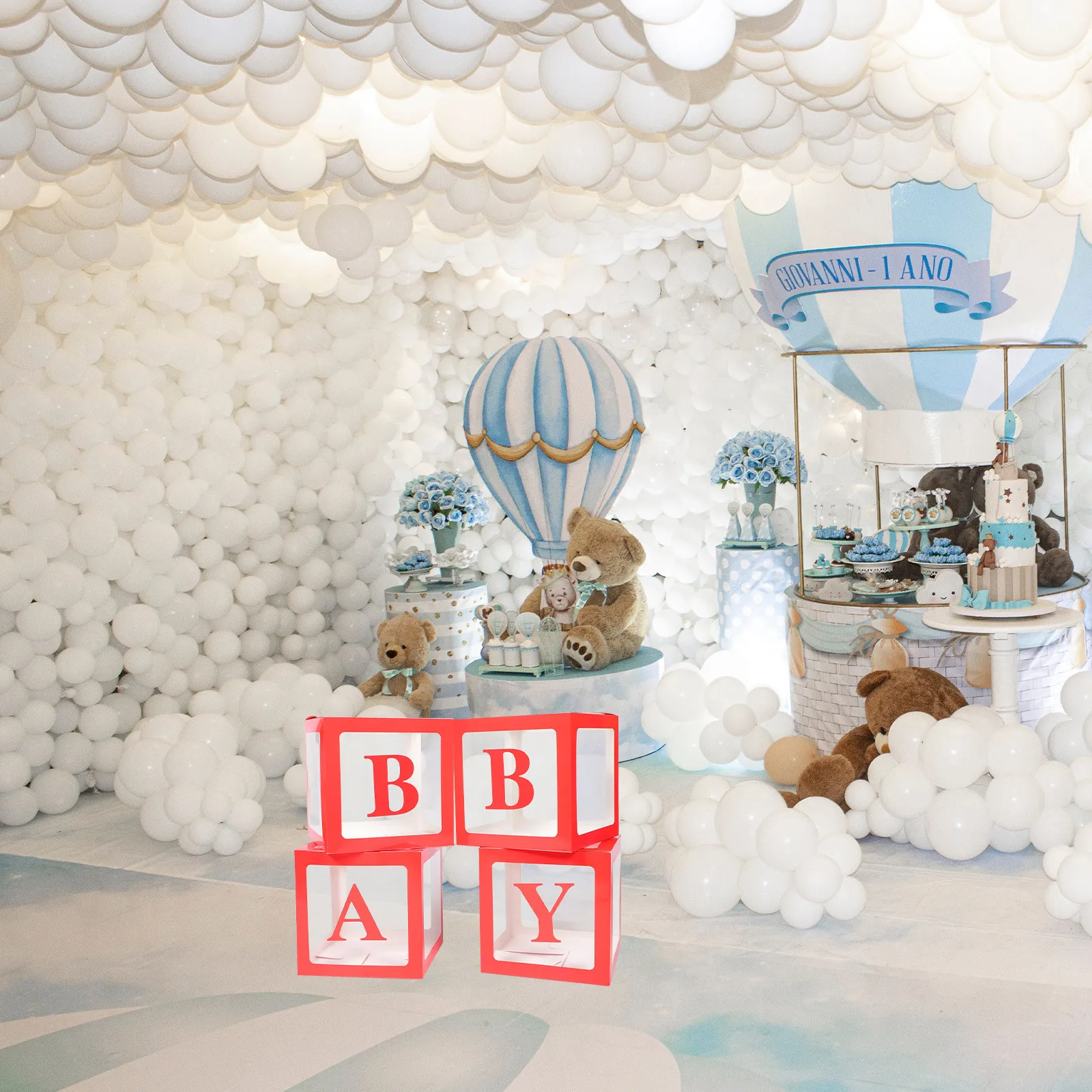 

Набор из 4 коробок для воздушных шаров в форме букв, декор для вечеринки, фотозоны на открытие пола ребенка, коробки для шаров