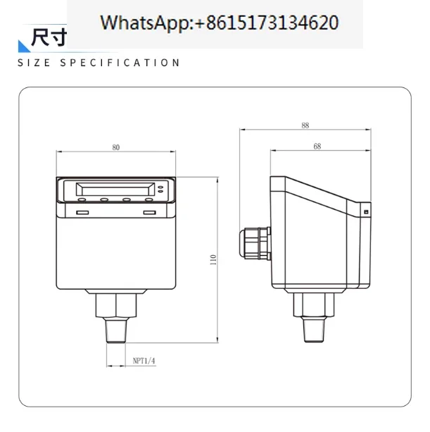 110V/220V 0-50 Bar Digital Pressure Switch for Gas Liquid Water Pump Air Cpmpressor Controller with LCD Display