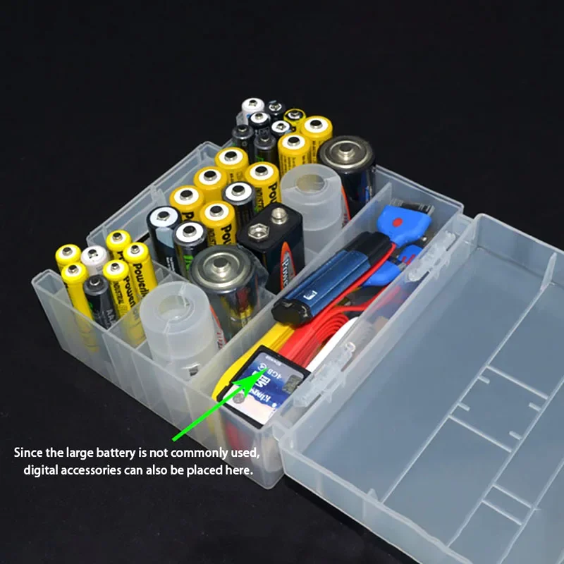 DIY Plastic Battery Holder Box Container for AA and AAA Battery Storage Boxes Case Cover for AA & AAA Battery Organizer Holder