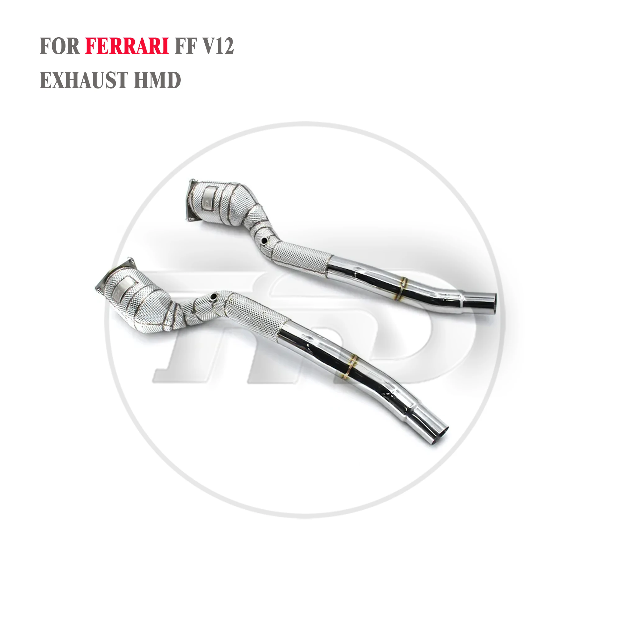 HMD Exhaust System High Flow Performance Downpipe for Ferrari FF V12 6.3L Catted Catless Pipe With Heat Shield