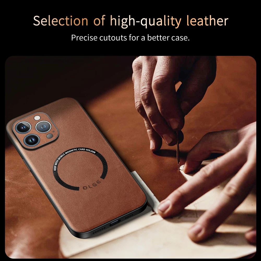 Refreshing Anti-Sweat cow stripe Leather phone case For iPhone 16 15 Pro Max 14 Pro 13 12 11 Xs XR 7 Plus Magsafe Magnetic cover