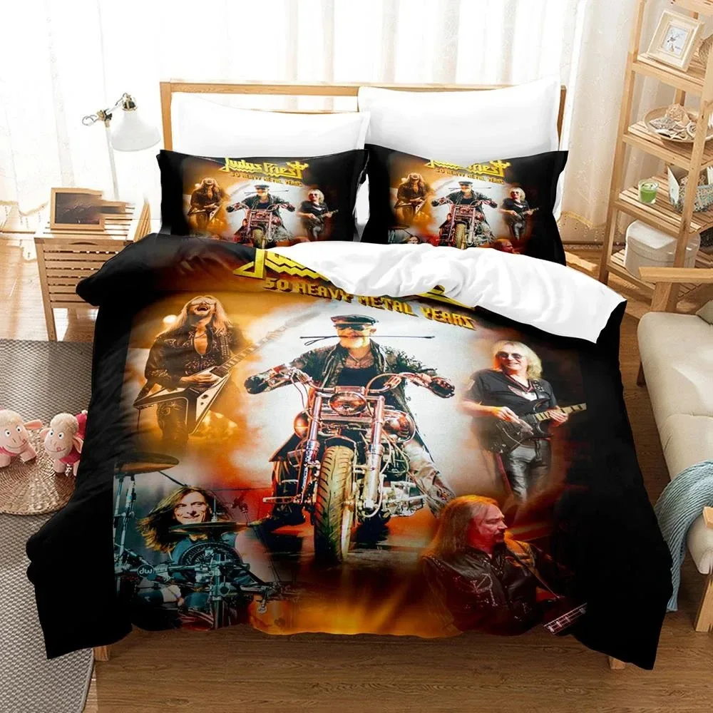 3D Printed Judas Priest Bedding Set Boys Girls Twin Queen Size Duvet Cover Pillowcase Bed Boys Adult Fashion Home Textileextile