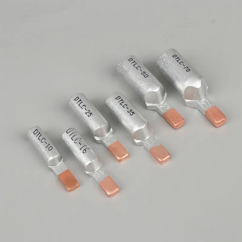 5Pcs DTLC-10/16/25/35/50/70 Electrical Cable Wire Tubular Lug Screw Connection Connector Copper-AL Cord Spade Pin Crimp Terminal