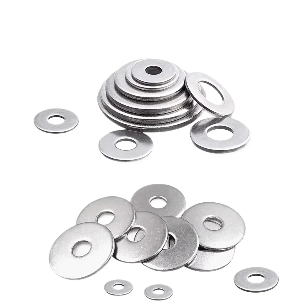 

225/300pcs Flat Washers set M3M4M5M6M8M10M12 M14 M16 304 Stainless Steel Copper o-ring Gasket rondelle Sump Flat Sealing Spacers