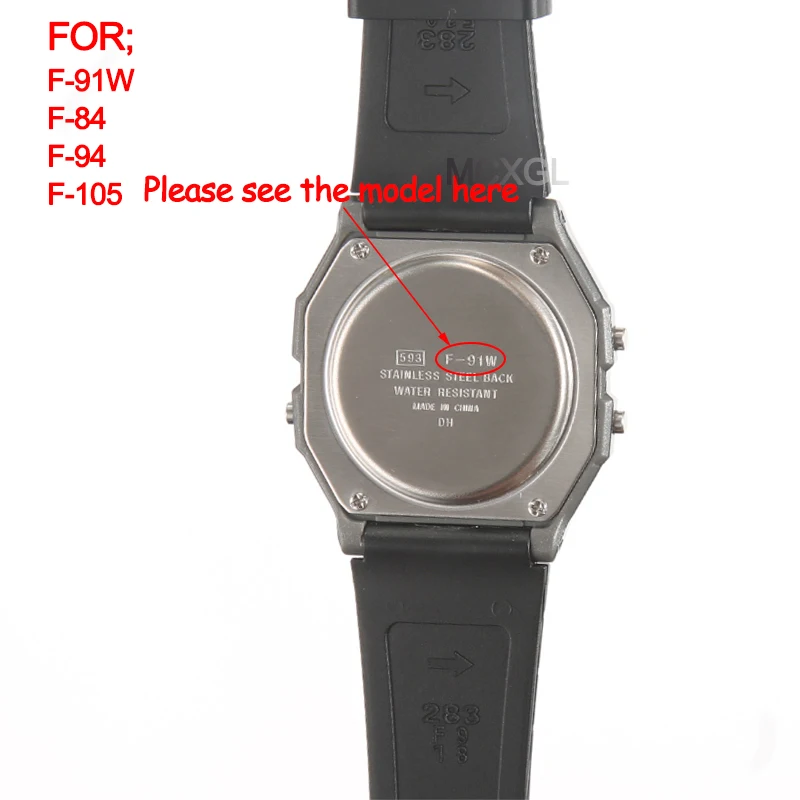 اكسسوارات ساعة الراتنج مناسبة ل كاسيو F-91W F-84 F-94 F-105 الرجال استبدال الفرقة مقاوم للماء حزام (استيك) ساعة حزام مطاطي #2