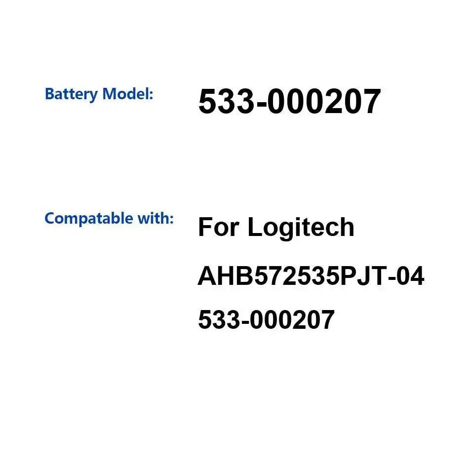 

533-000207 Premium Replacement Battery 500mAh For Logitech AHB572535PJT-04
