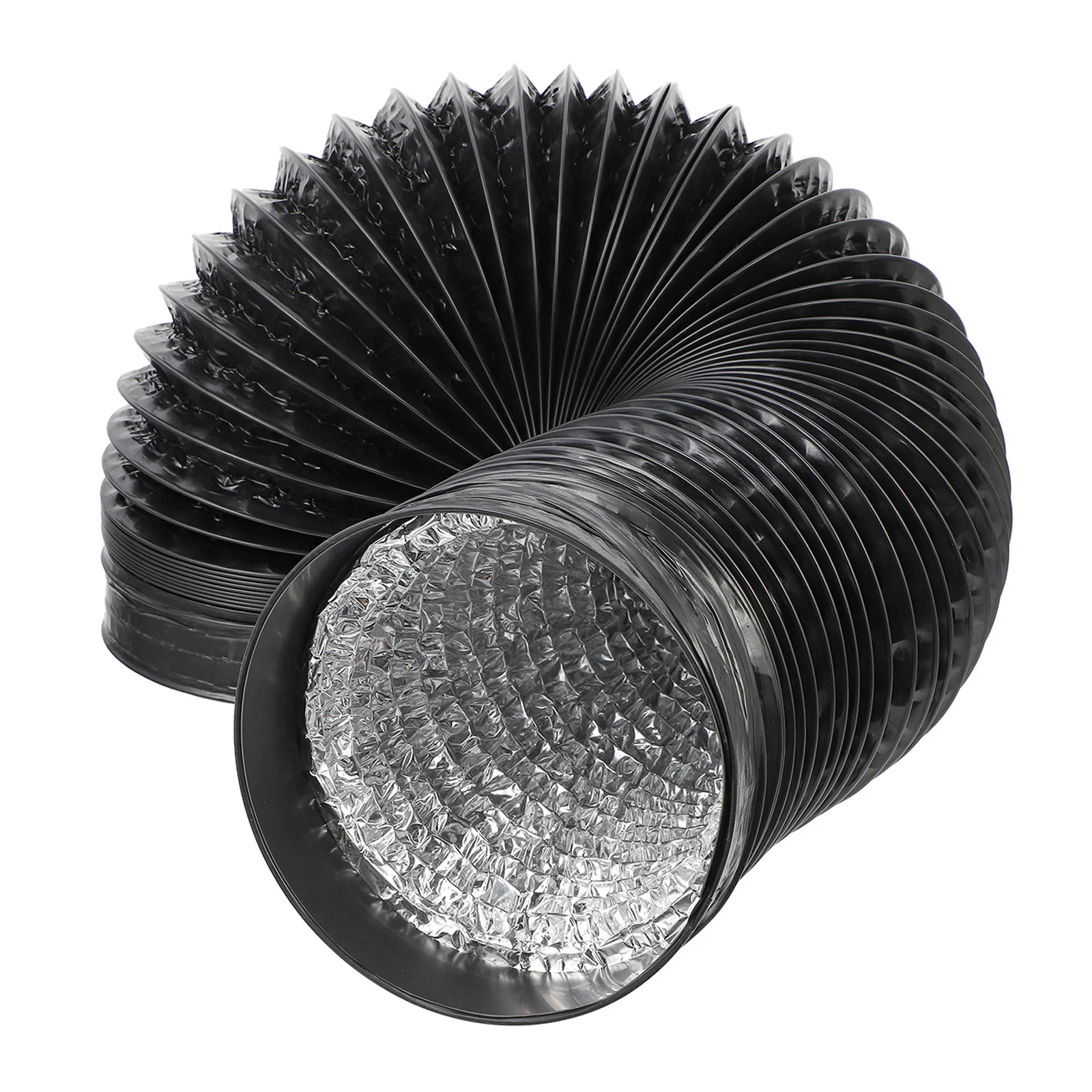 

2Pcs PVC Duct Pipe 200mmx2m Black Flexible Exhaust Vent Hose Thickened Layers Steel Wire Aluminum Foil Ducting Easy Install Heat