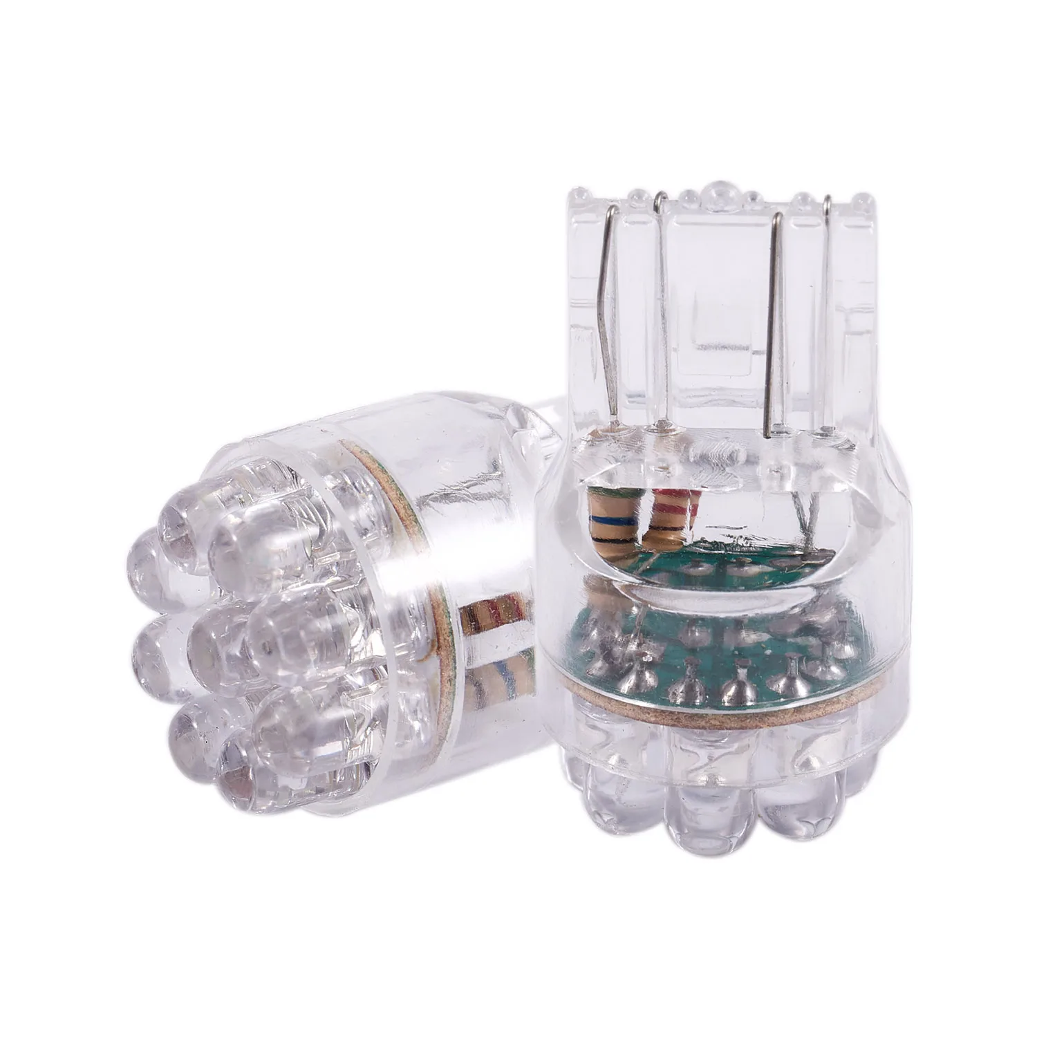 ABZV-2X 흰색 T20 7443 7440 9 LED 브레이크 방향 지시등 후방 조명 전구 램프 DC 12V