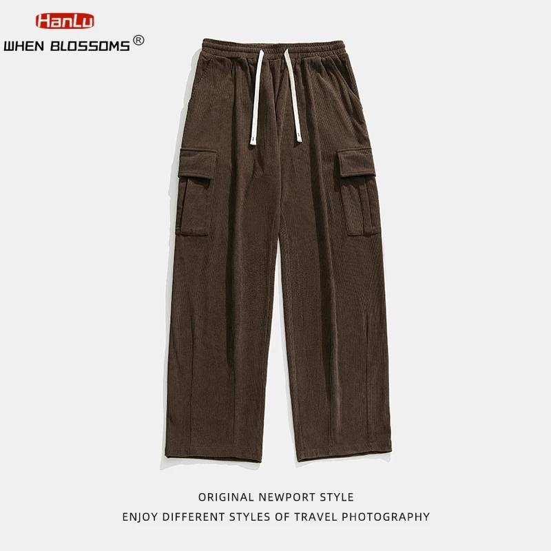 Hip Hop Jogging Cargo Pants Mens Corduroy Sweatpants Loose Casual Pants NeutralRetro Streetwear Fashion Harajuku Trousers