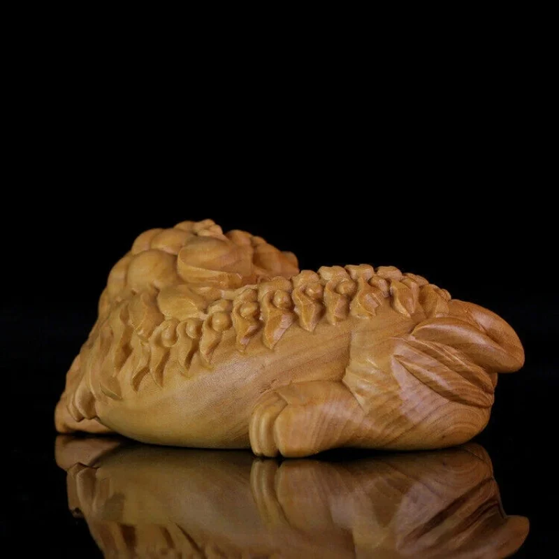 3.3 'صندوق خشبي منحوت يدويًا تمثال Fengshui Foo Fu Dog Guardion Lion Beast #3