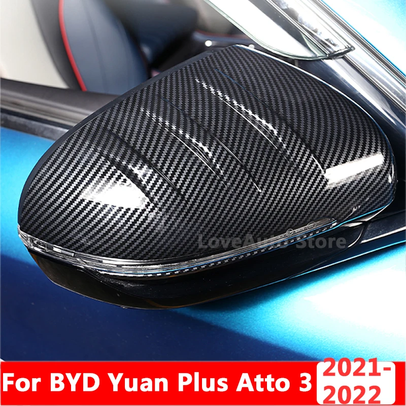 

For BYD Yuan Plus Atto 3 2021 2022 2023 Car Side Door Mirror Cover Chrome Rear View Cap Left Right Side Decoration Accessories