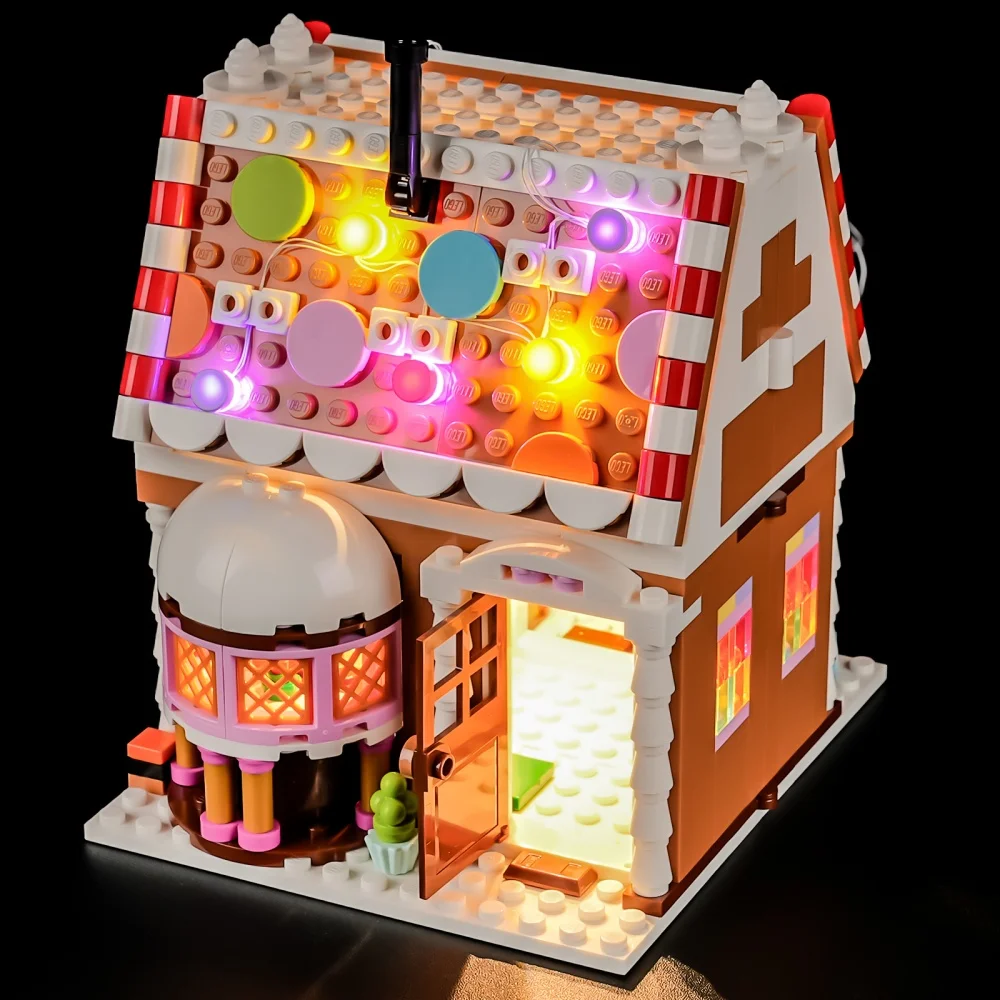 Schip uit de VS, verlichtingsset voor LEGO Christmas Festive Gingerbread House 40809. Exclusief bouwsteen (alleen led-lichtset)