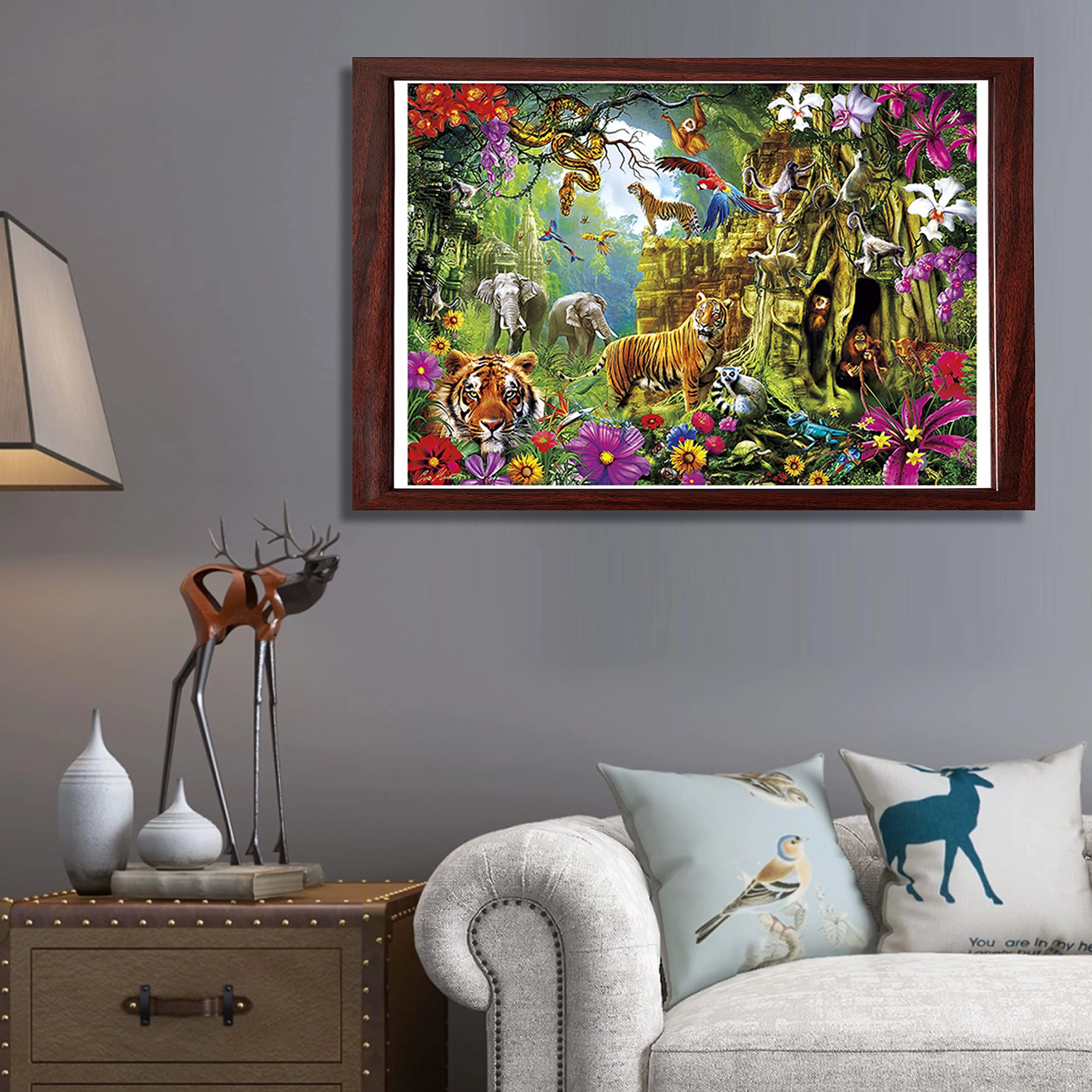 Rompecabezas de madera para adultos y niños, mundo Animal, arte de rompecabezas de madera, piezas únicas con forma de Animal