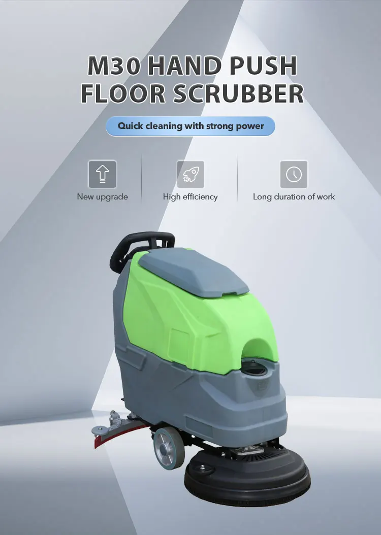 M30 Easy Operated Small Manual Battery Charger Floor Scrubber Tile Cleaning Machine