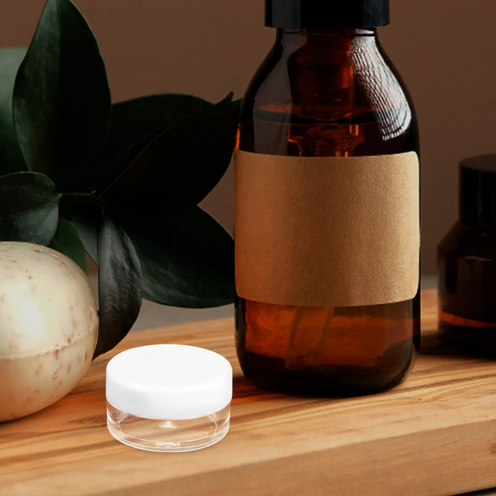 

50Pcs Facial Cream Containers Refillable Travel Jars Empty Small Round Shape Cream Storage Jars Body Scrub Containers