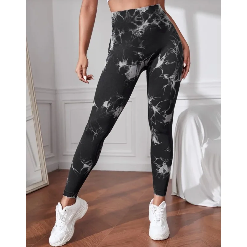 

Tie Dye Leggings Female High Elastic Seamless Tights High Waist Butt Lift Sexy Fitness Pants Knit Slim Gym Running Yoga Leggings