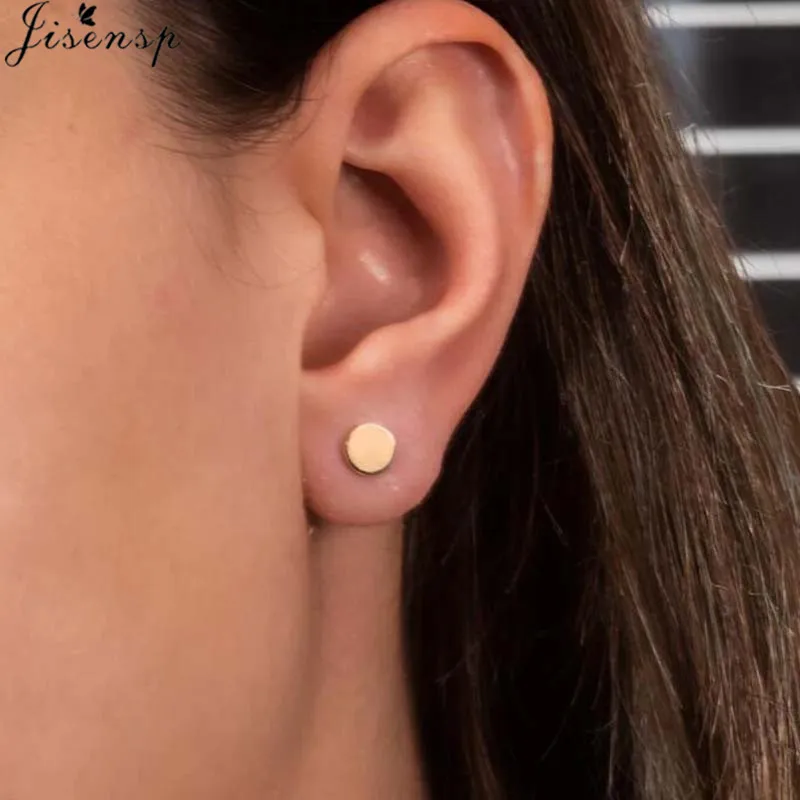 4Pairs/Lot Tiny Stainless Steel Geometric Earrings Set for Women Men Cute Ear Cartilage Piercing Jewelry Punk Gift Brinco 2024