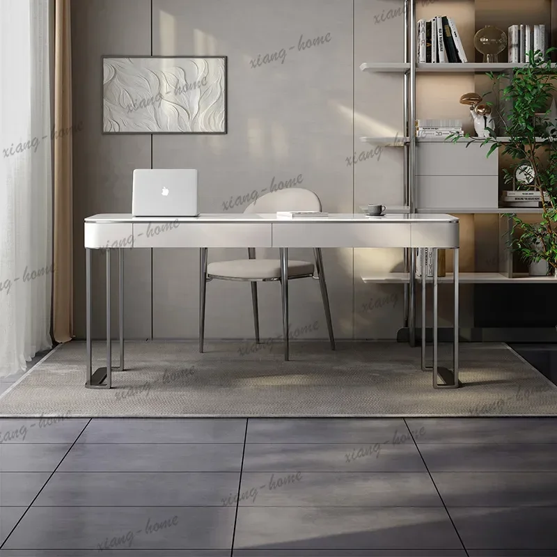 YJ Simple Writing Office Desks Italian Minimalist Rock Plate Designer Modern Office Desks Light Luxury Home Furniture Bureau JT4