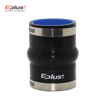 EPLUS Silicone Tubing Hose Hump Straight Connector Car Intercooler Turbo Intake Pipe Coupler Black Length 100mm Universal