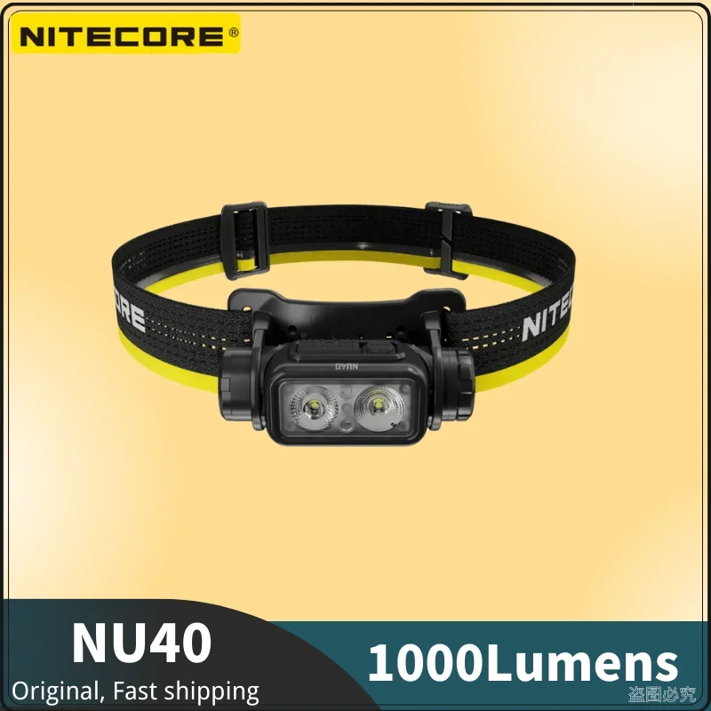 

NITECORE NU40 1000Lumens USB-C Rechargeable 5 Lighting Modes Built-in 2600mAh 18650 battery Headlamp