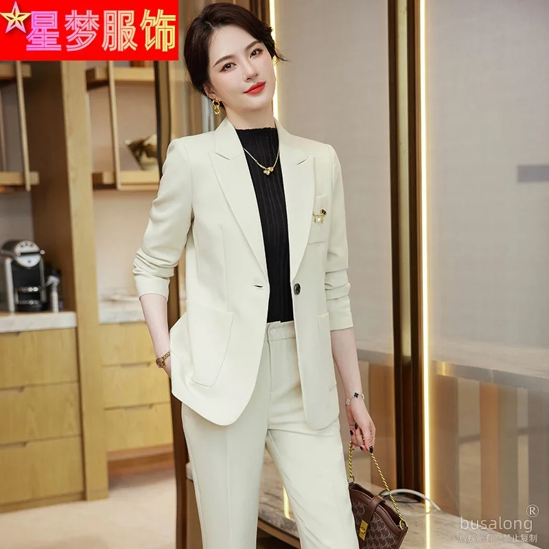 High Sense Suit Women's 2023 Spring and Autumn New Fashion Temperament Goddess Style Professional Tailored Suit Formal Wear Two-