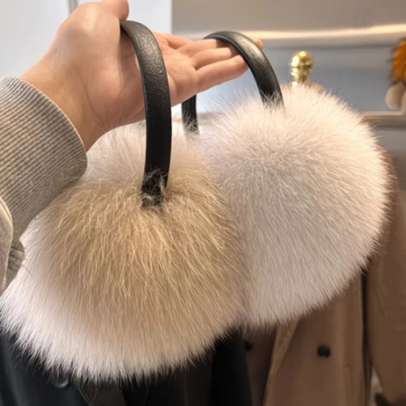 فرو المنك غطاء للأذنين النساء شتاء دافئ الأذن دفئا الأزياء الفاخرة في الهواء الطلق حماية الباردة الأذن يغطي الدافئة أفخم عقال سماعات الأذن